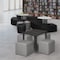 Regency Jean Square Vinyl Ottoman (Set of 4)- Grey N6263GY4PK - alternate 2